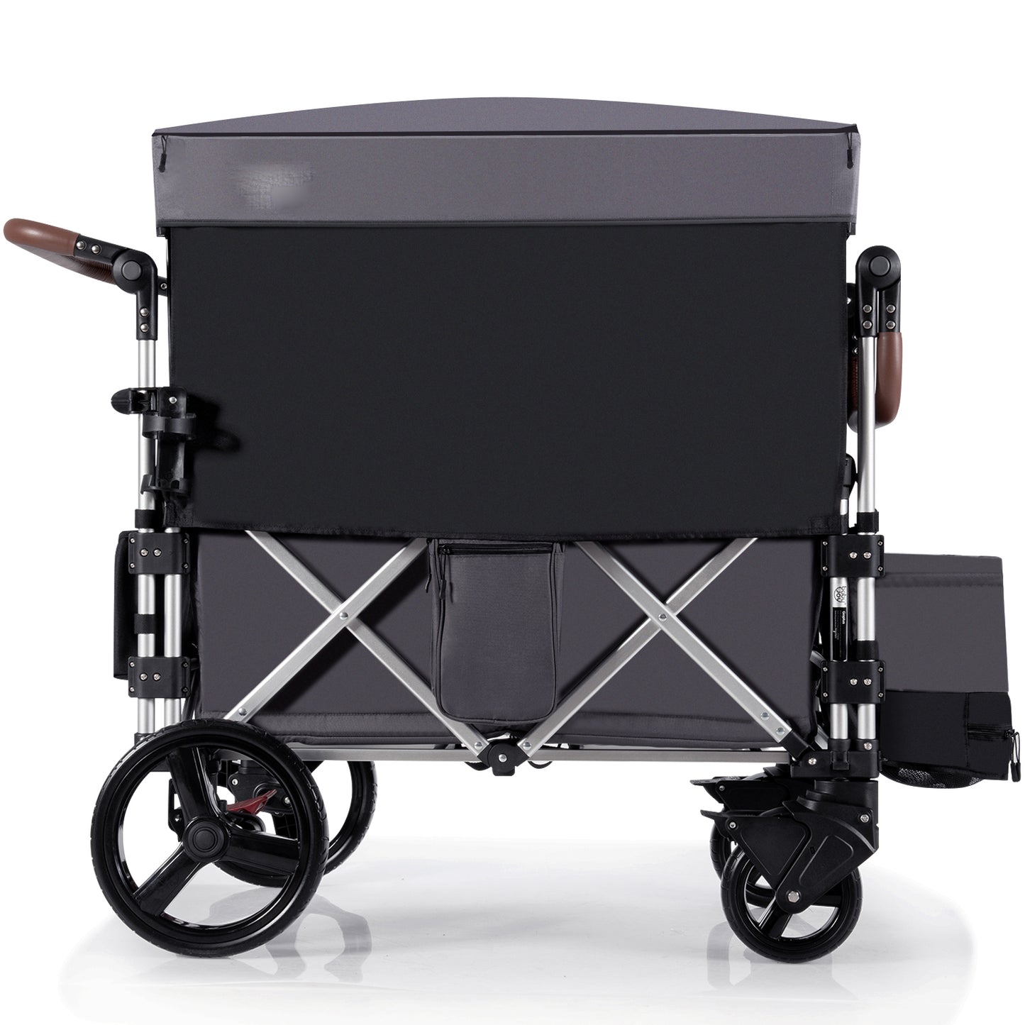 Twin Baby Double Stroller Wagon Push Pull Stroller-Black