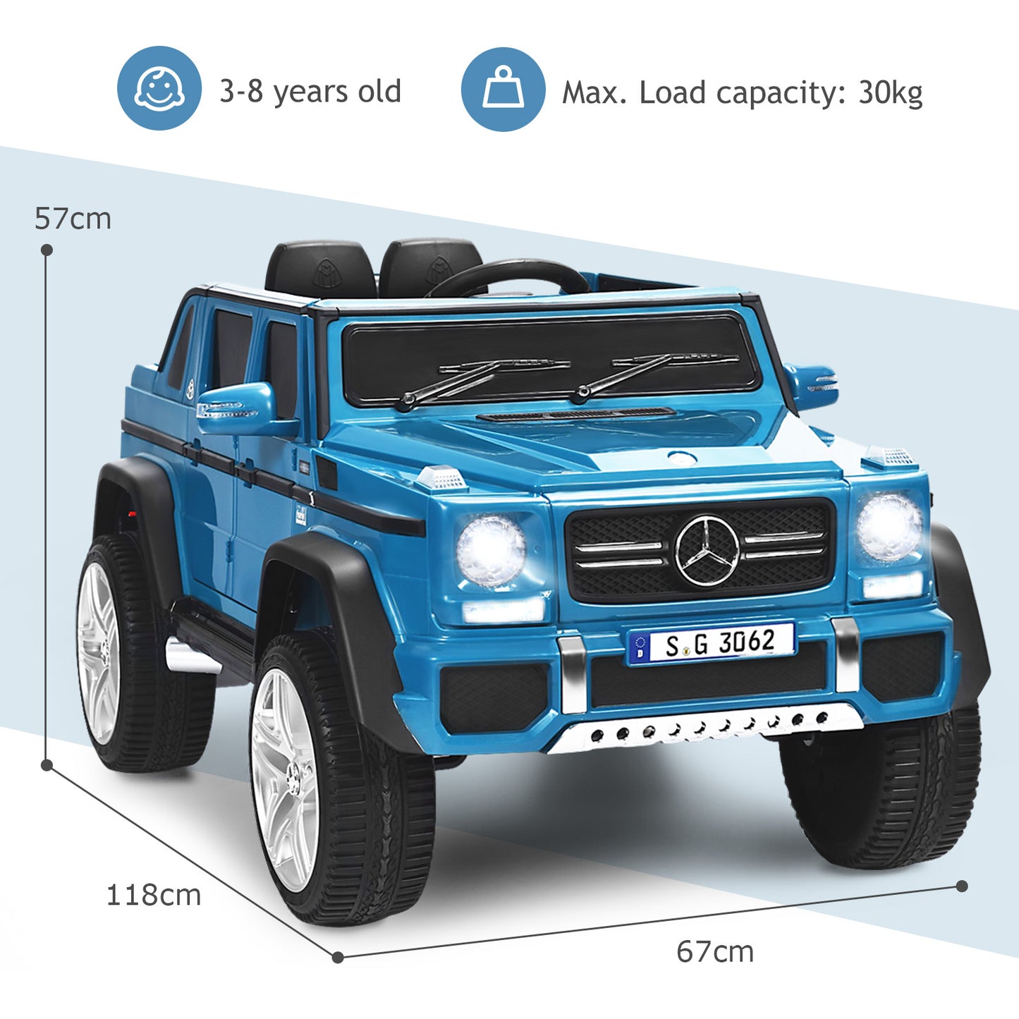 12V Electric Kids Ride On Car with 2 Motors and Remote Control-Black