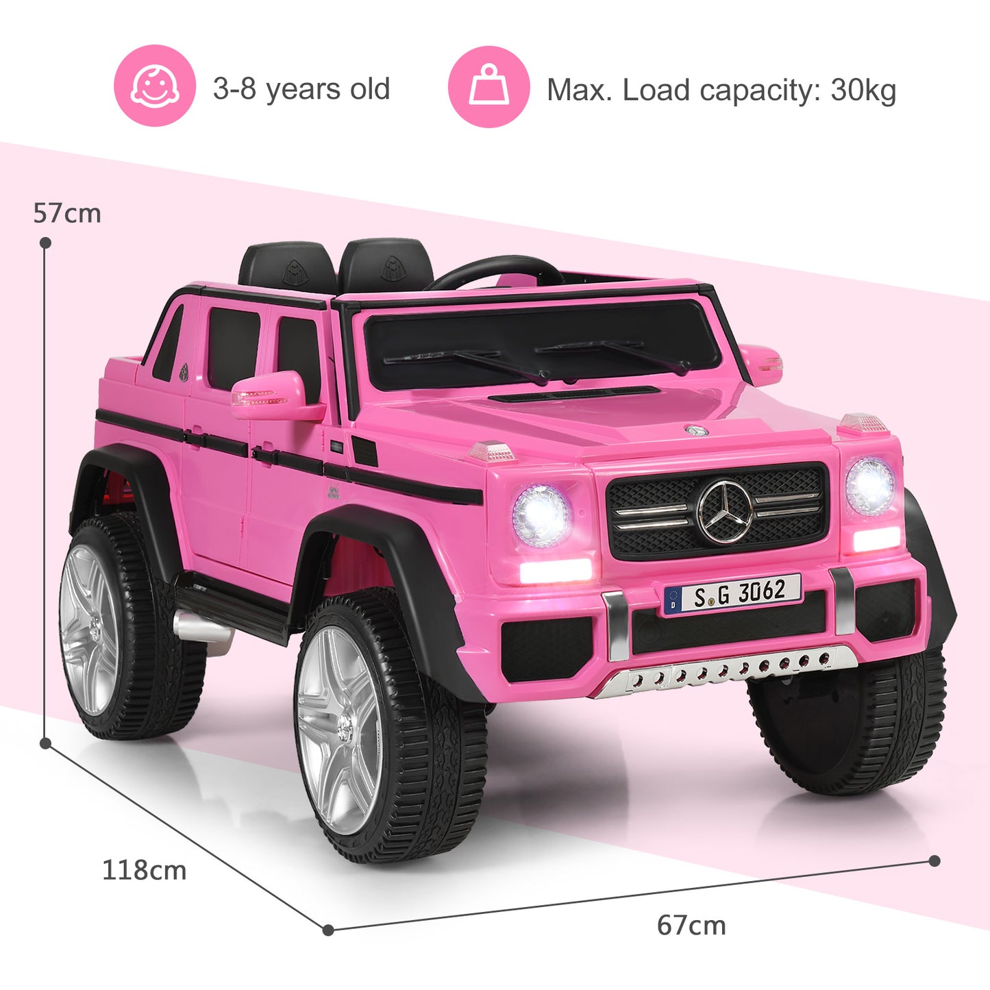 12V Electric Kids Ride On Car with 2 Motors and Remote Control-Black