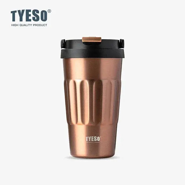 TYESO Vintage 400/500ml Coffee Mug – Portable 304 Stainless Steel Insulated Travel Cup for On-the-Go