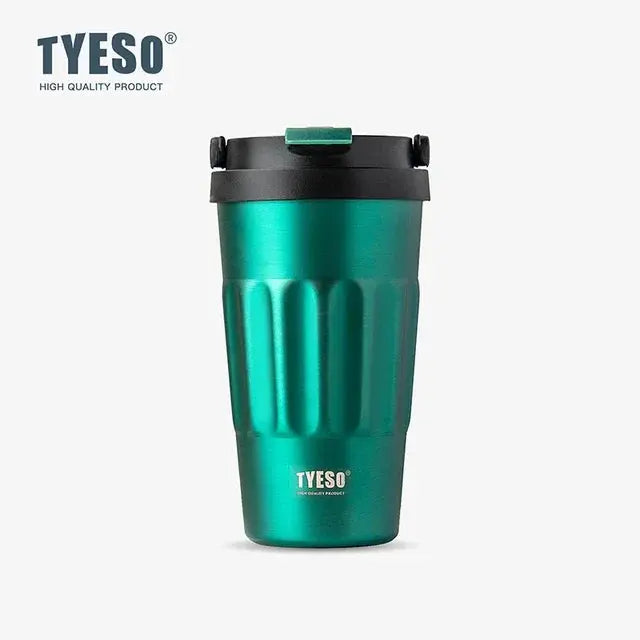 TYESO Vintage 400/500ml Coffee Mug – Portable 304 Stainless Steel Insulated Travel Cup for On-the-Go