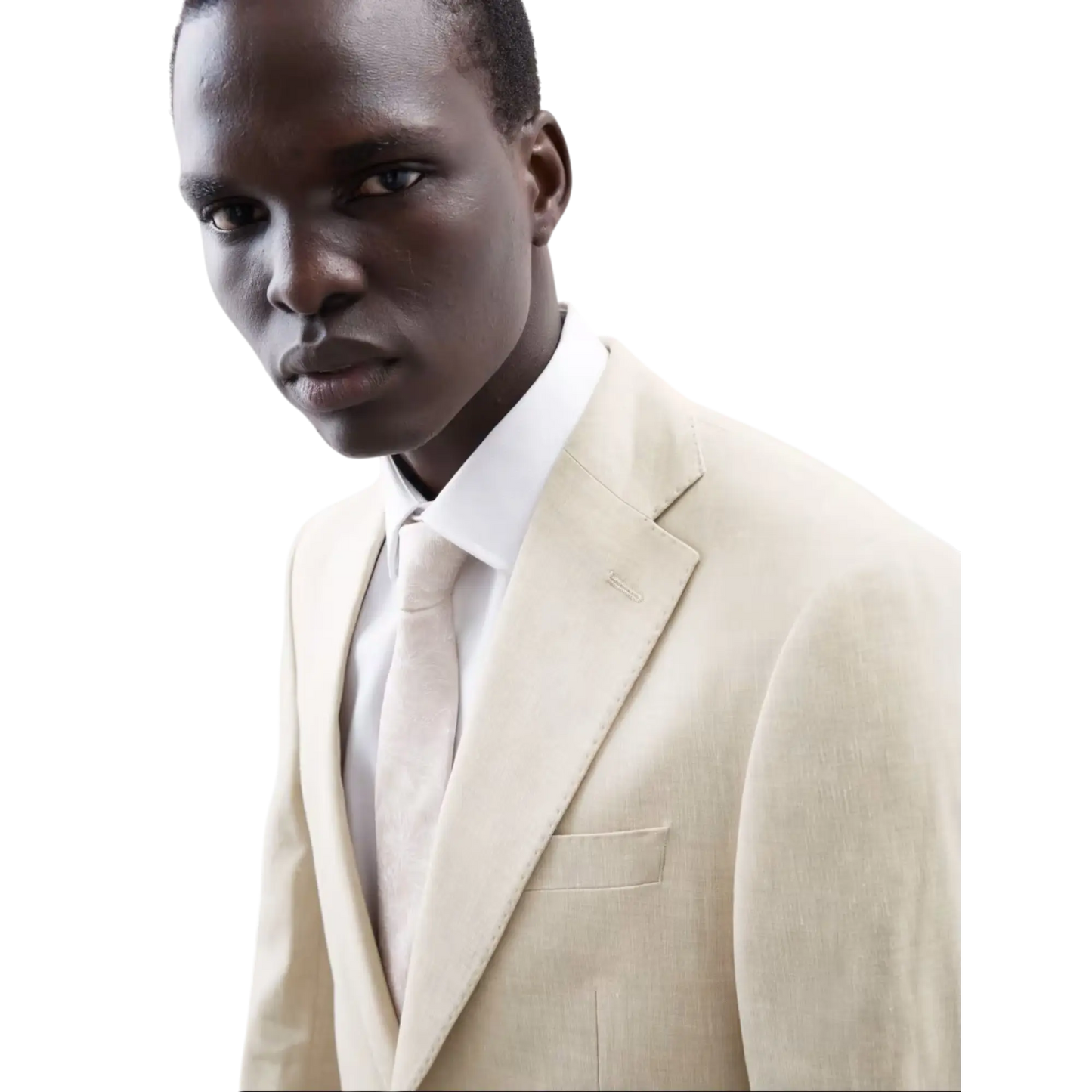 Tailored Fit Italian Performance Linen Blend Suit Jacket