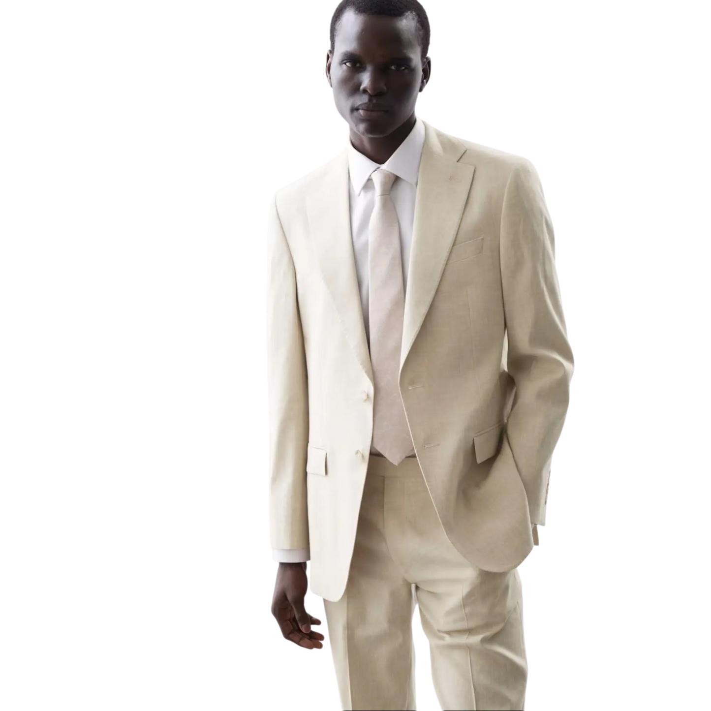Tailored Fit Italian Performance Linen Blend Suit Jacket