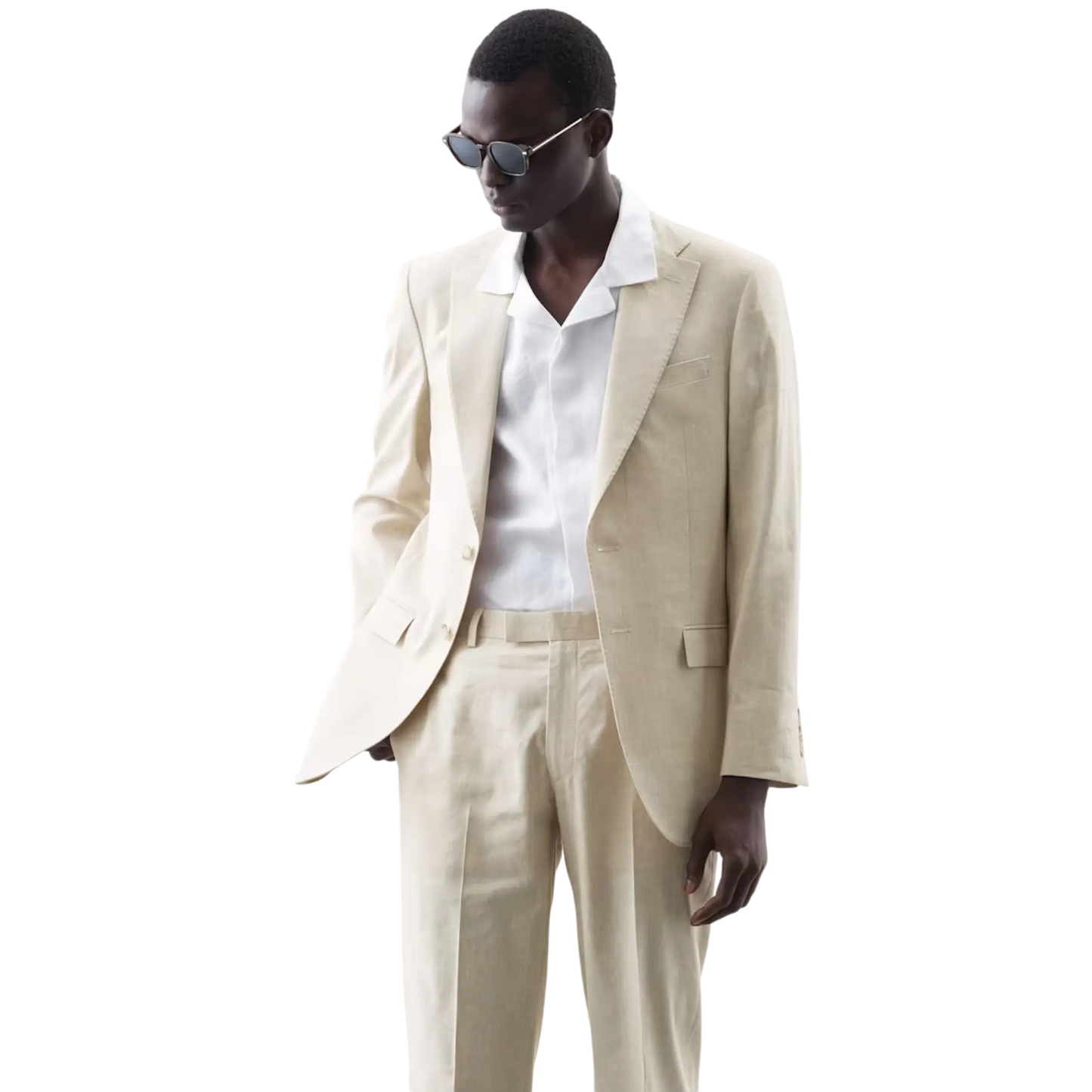 Tailored Fit Italian Performance Linen Blend Suit Jacket