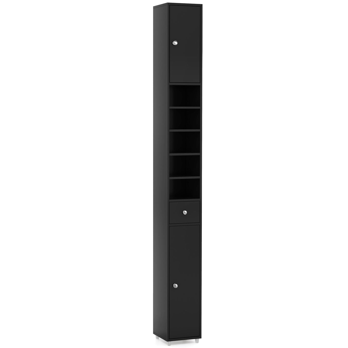 180CM Tall Freestanding Bathroom Cabinet with 2 Doors and 1 Drawer-White