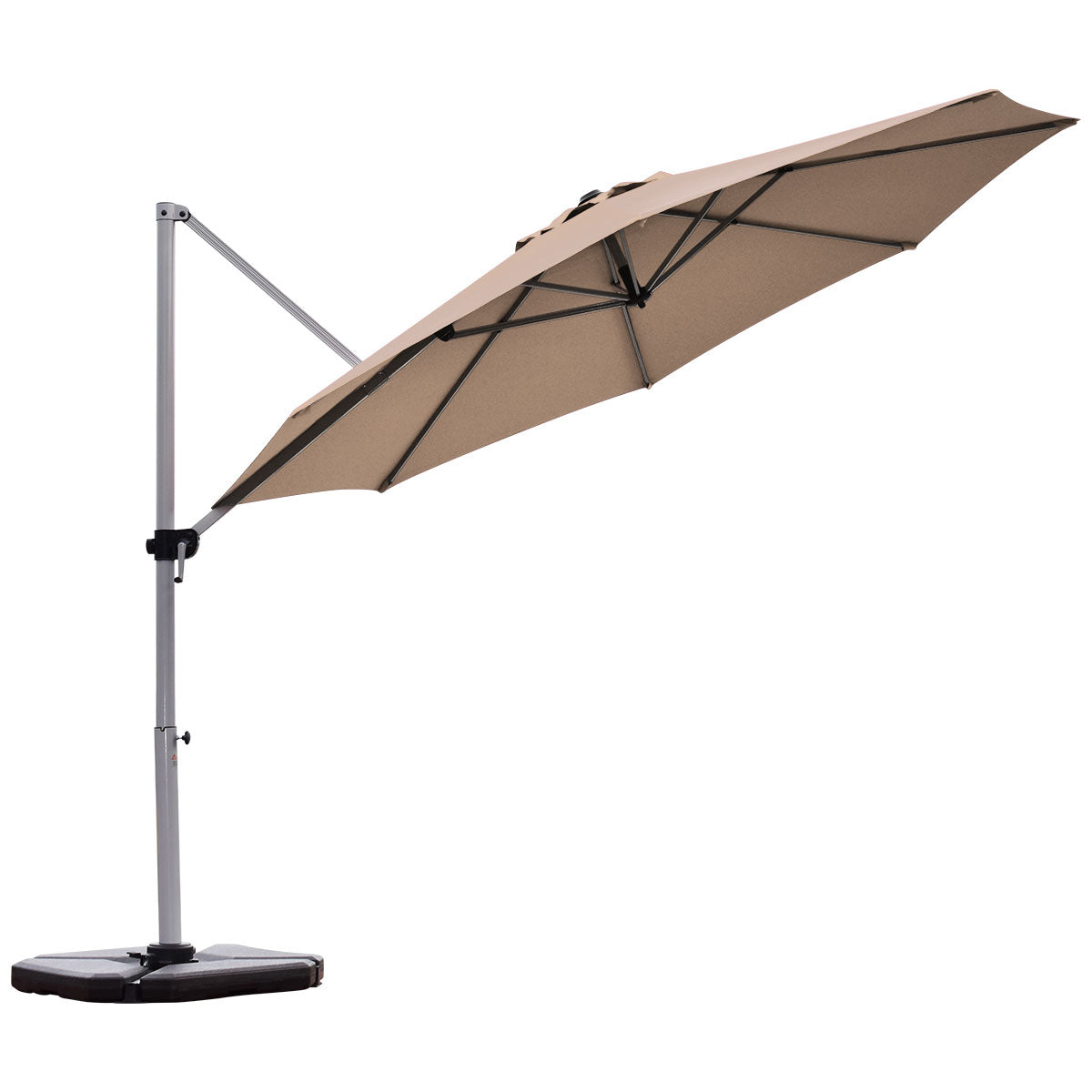 3.3m Patio Cantilever Umbrella with Tilting Adjustment and Cross base-Beige