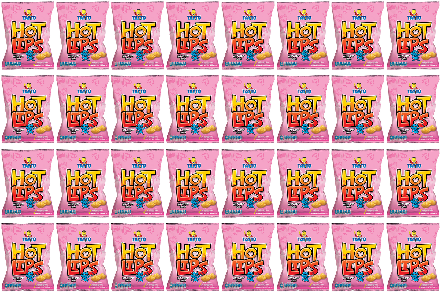 32 x Tayto Hot Lips Nice  N  Spicy Flavour 40G