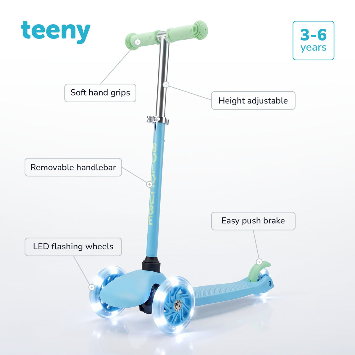 Blue & Green - Teeny 3 Wheel Scooter