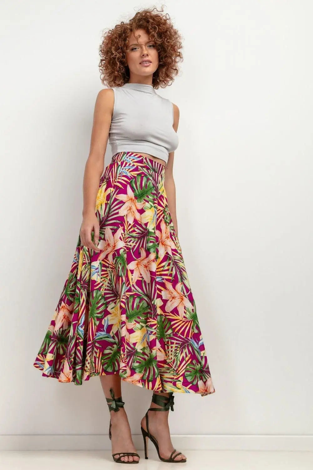Tessita patterned viscose skirt