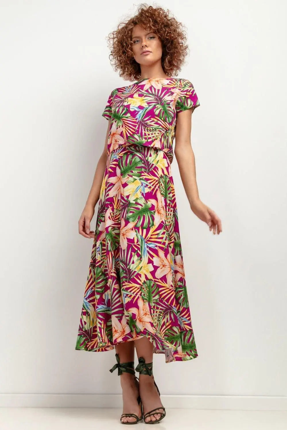 Tessita patterned viscose skirt