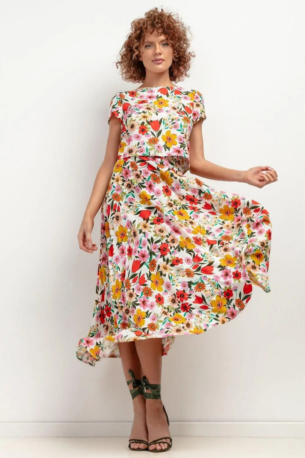 Tessita patterned viscose skirt