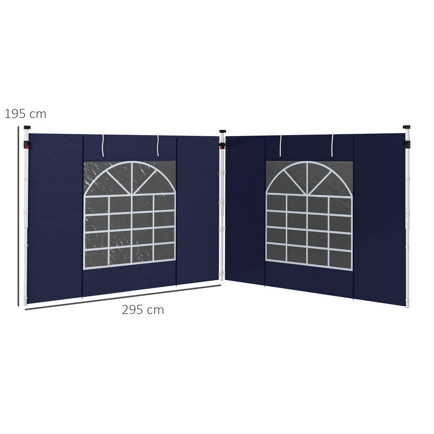 Outsunny 3x3(m) or 3x6m Pop Up Gazebo Side Panels Replacement, 2 Pack, Blue