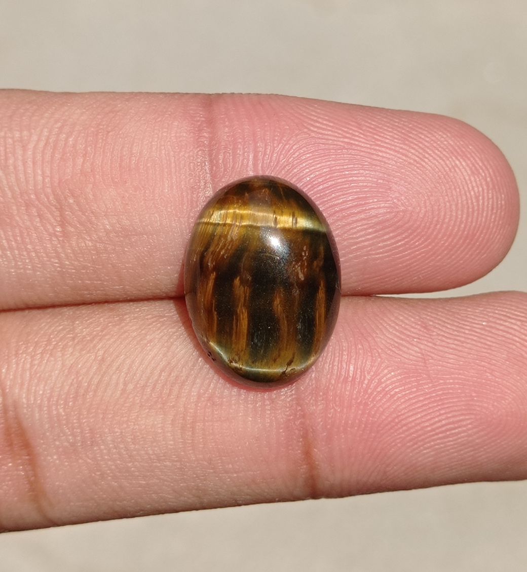 11.4ct Tiger Eye Cabochon - June Birthstone - June Birthstone -  18.5x14x6mm