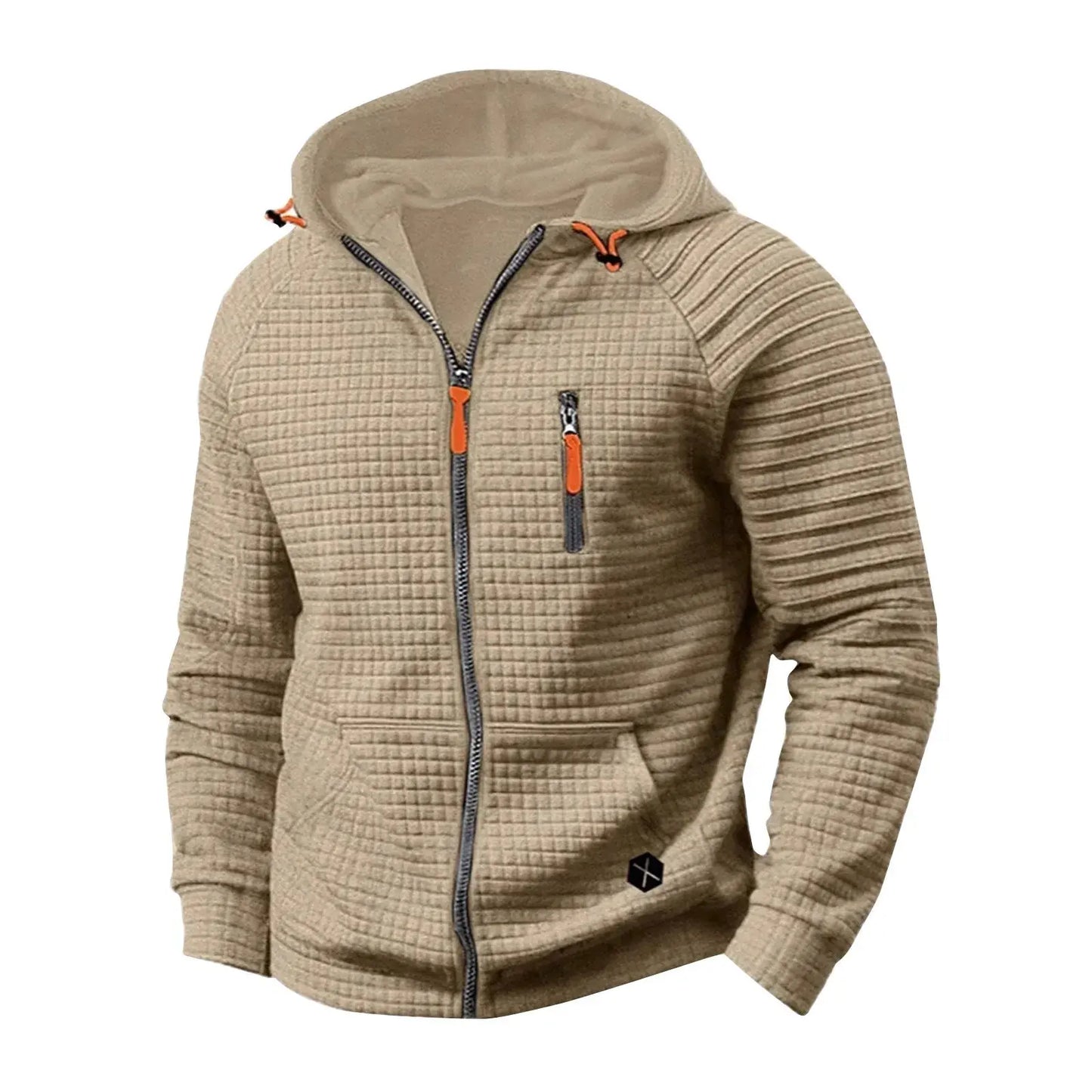 Men's Zip-up Hooded Sweatshirt - Winter Hooded Coat Pullover.