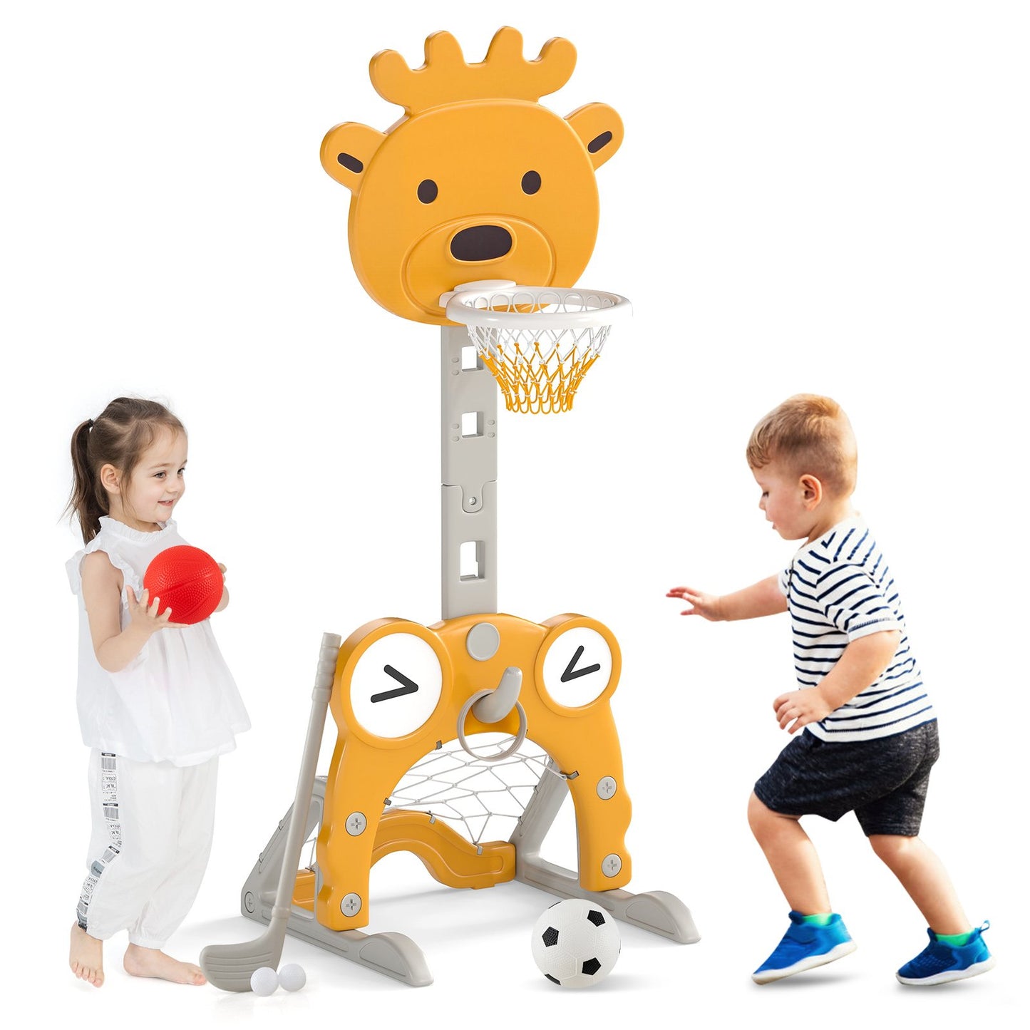 Toddler Basketball Hoop 4-in-1 Kids Indoor or Outdoor Activity Center