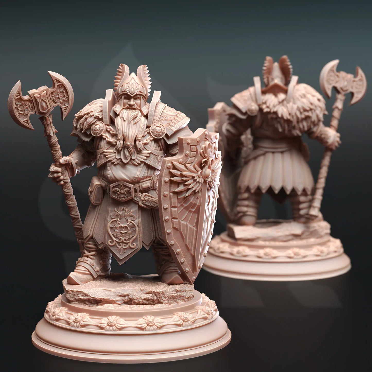 Dwarven Cleric Miniature – Tors of Delvdor, Life & Glory Cleric, 3D Printed Resin Model