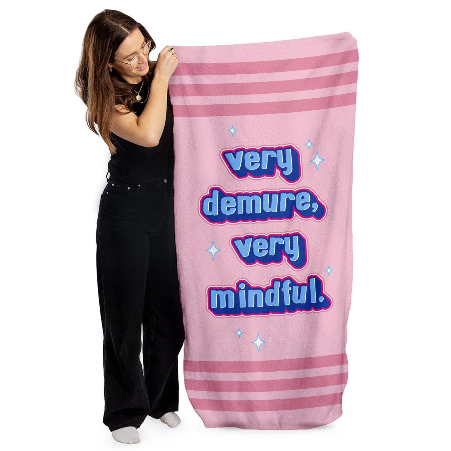 Very Demure, Very Mindful - Beach Towel