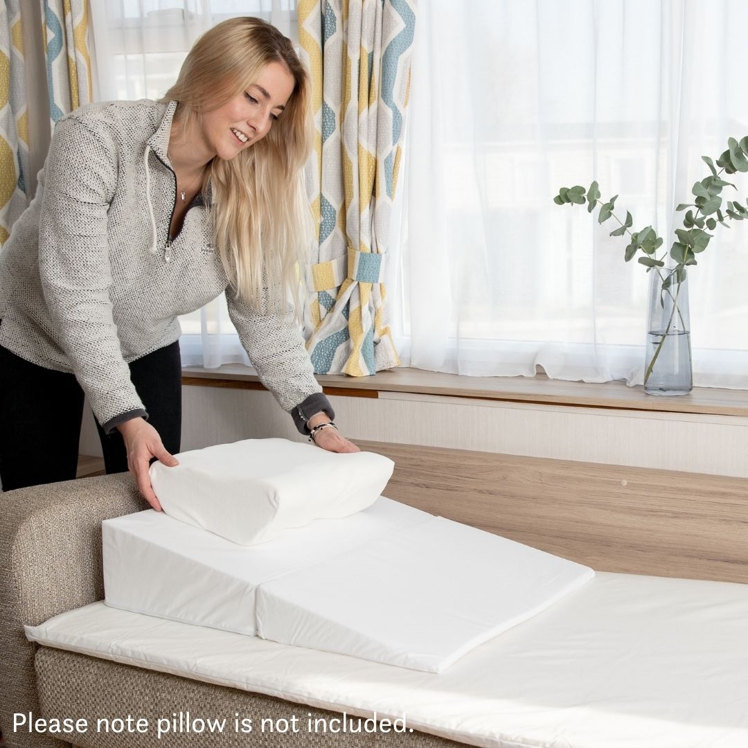 Folding Memory Foam Bed Wedge – Portable Acid Reflux & Elevated Sleep Support Pillow