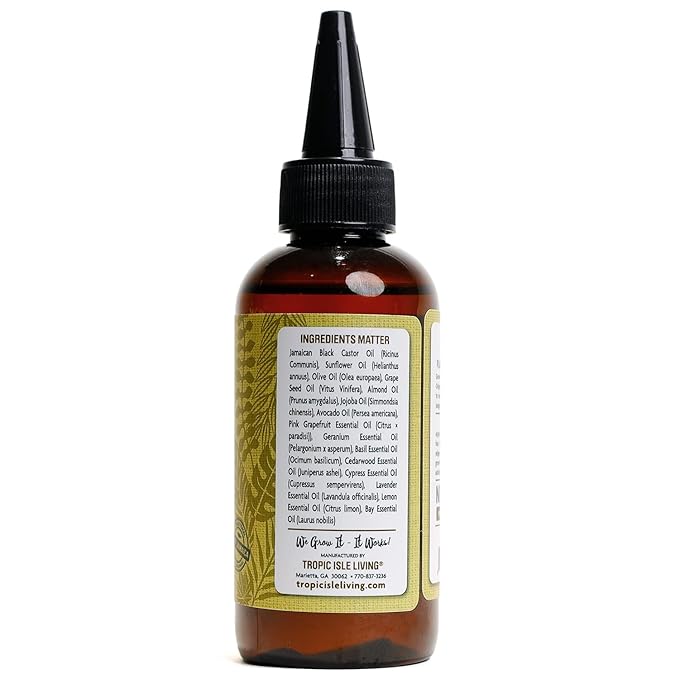 Tropic Isle Living Jamaican Black Castor Oil Growth & Strengthening Oil for Hair & Scalp 118ml/3.99 oz