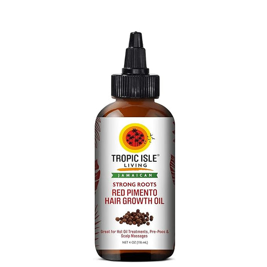 Tropic Isle Living Jamaican Black Castor Oil - Red Pimento Hair Growth & Scalp Oil for All Hair Types 118ml/3.99 oz