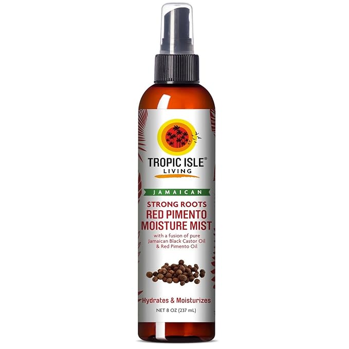 Tropic Isle Living Jamaican Black Castor Oil Red Pimento Leave-In Moisture Mist – Hydrating & Strengthening for Natural & Dry Hair – 237ml/8.01 oz