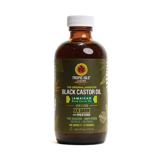 Tropic Isle Living Jamaican Black Castor Oil XX Dark with Wild Char Oil for Stronger Hair & Healthy Scalp 118ml / 3.99 oz