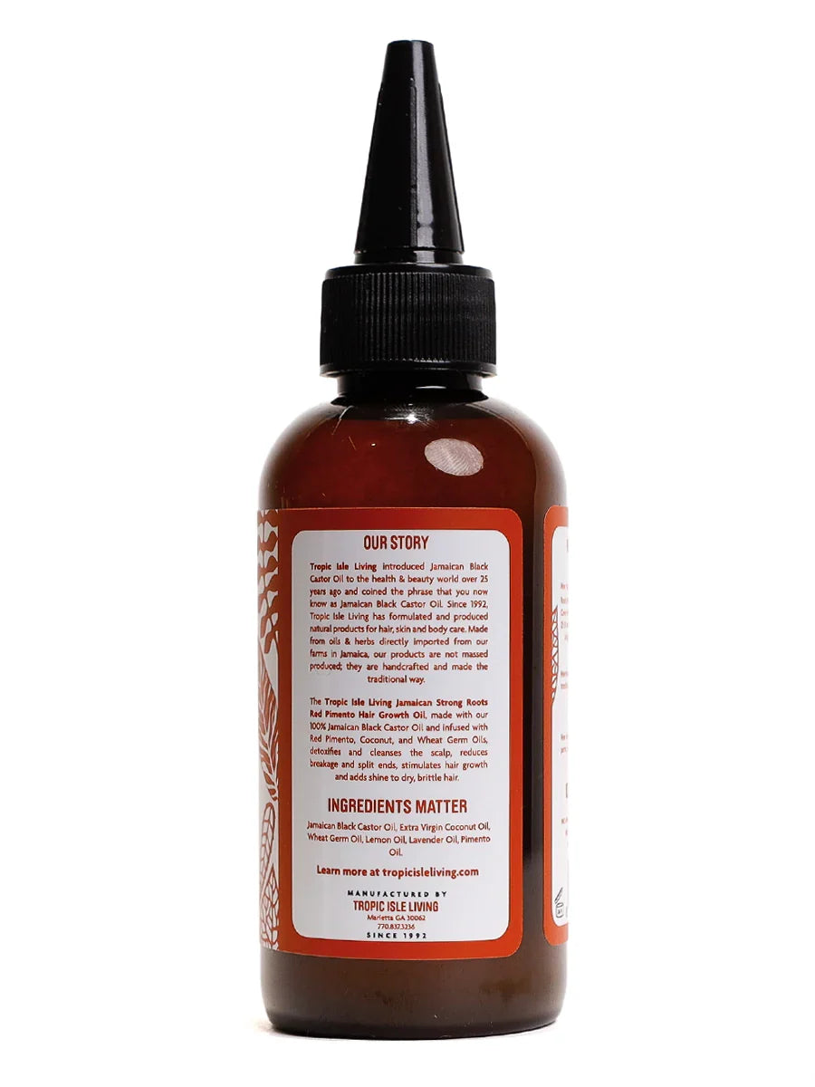 Tropic Isle Living Strong Roots Red Pimento Hair Growth Oil - Stimulates Growth & Strengthens Hair for All Hair Types 118ml / 3.99 oz