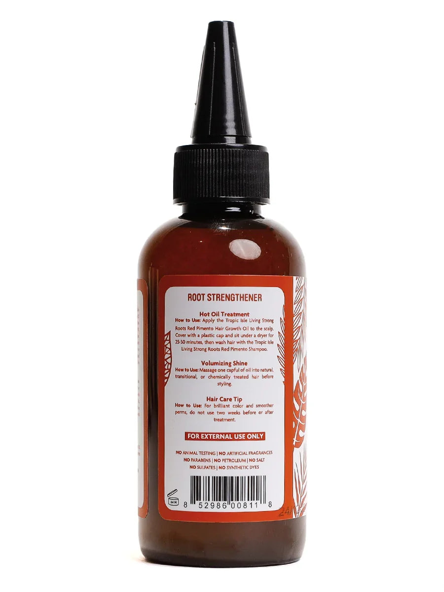 Tropic Isle Living Strong Roots Red Pimento Hair Growth Oil - Stimulates Growth & Strengthens Hair for All Hair Types 118ml / 3.99 oz