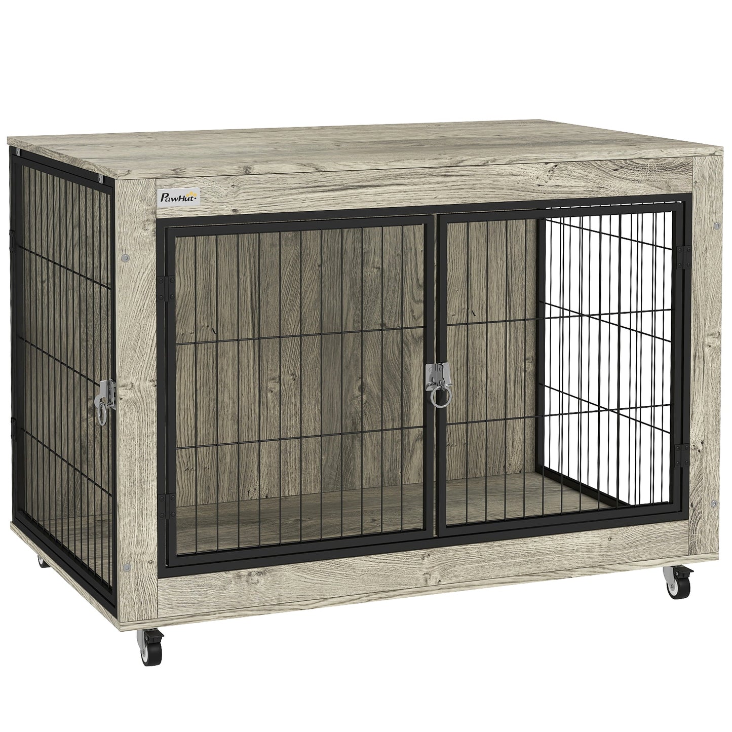 PawHut Dog Crate Furniture on Wheels, for Medium Dogs