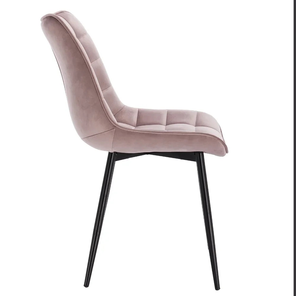 4PCs/Set Faux Leather/Fabric/Velvet/Linen Kitchen Chair  Dining Chairs Stable Metal Legs Upholstered Seat Kitchen Furniture