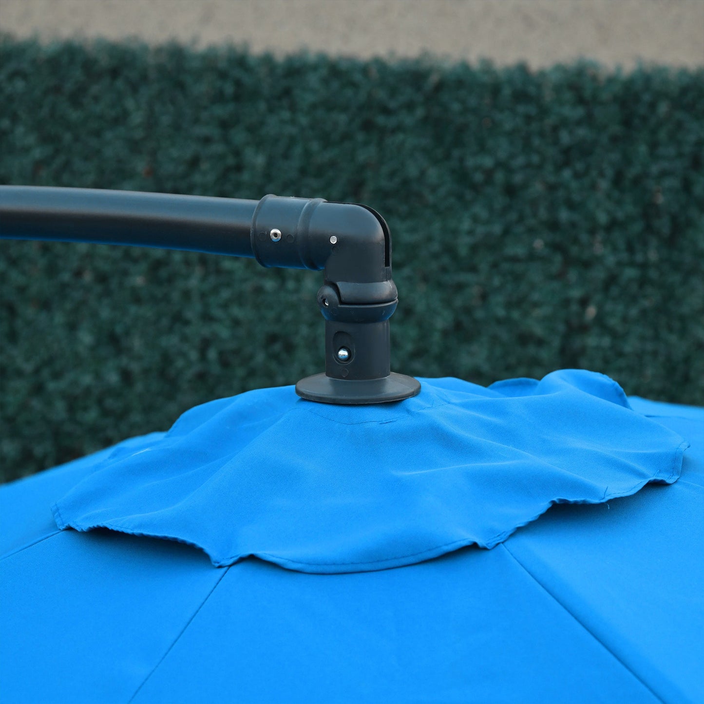 Outsunny 3(m) Garden Banana Parasol Cantilever Umbrella w/ Cross Base, Blue