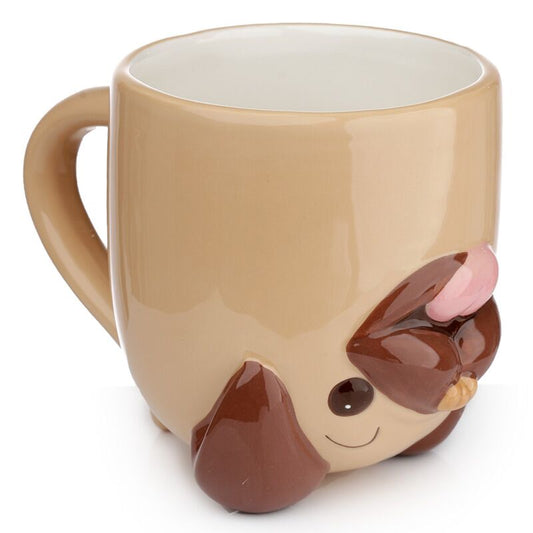 Mopps Pug Upside Down Ceramic Shaped Mug