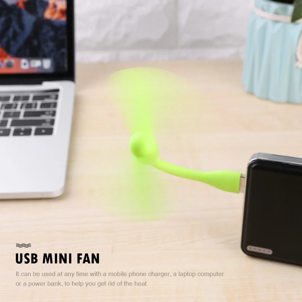 USB Mini Flexible Fan - Portable Bendable Cooling Fan for Laptop, PC, Gadget Hand Fan