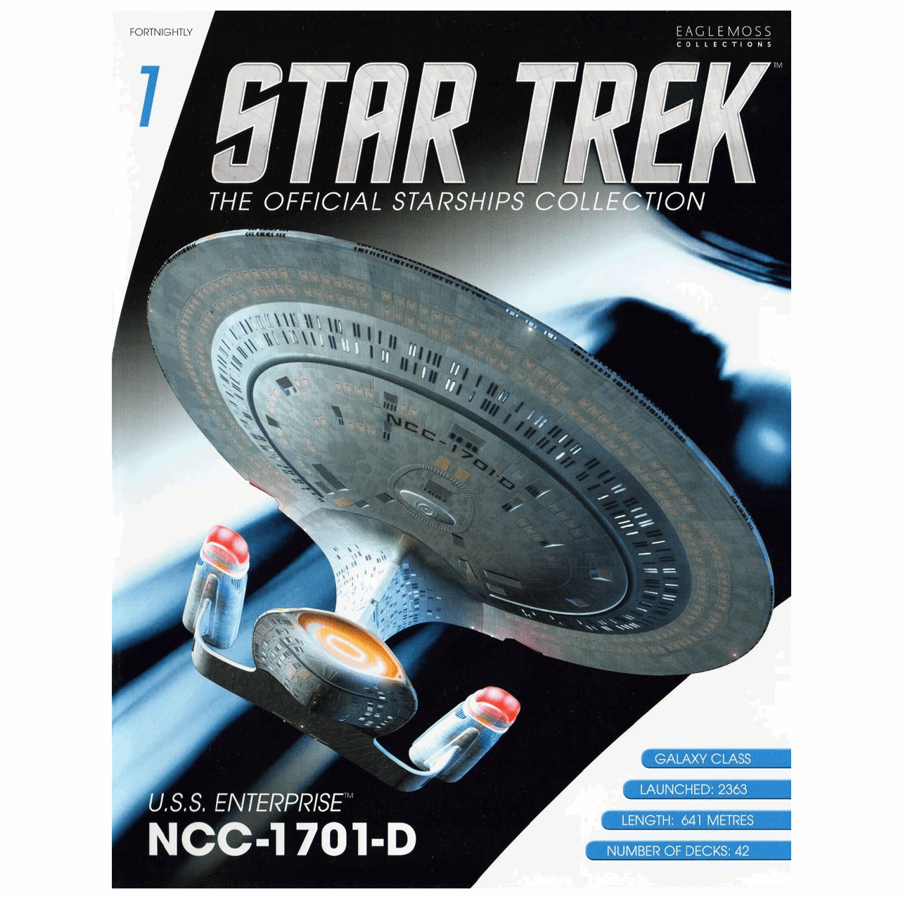 #01 U.S.S. Enterprise NCC-1701-D (Galaxy class) Diecast Model Ship (Eaglemoss / Star Trek)