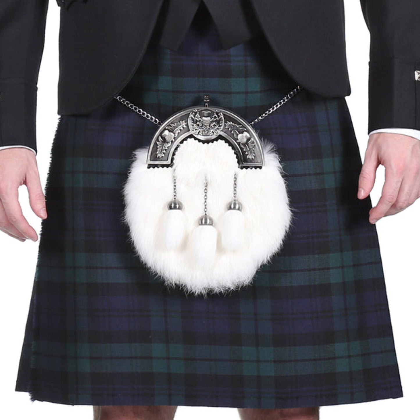 Black Watch 8 Yard Premium 16oz Scottish Men's Traditional Highland Dress Tartan Kilt Outfit Wedding Party Events