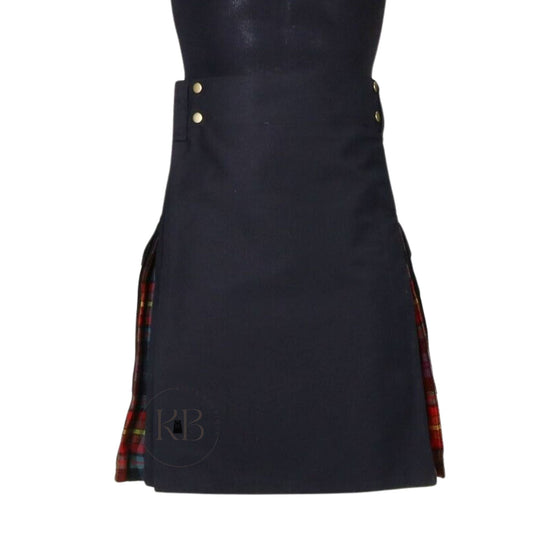LGBT+ Pride Hybrid Black Canvas and Tartan Utility Kilt