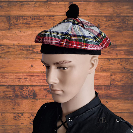 Dress Stewart Tartan Tam o’ Shanter Scottish Highland Kilt Wool Tammy Hat