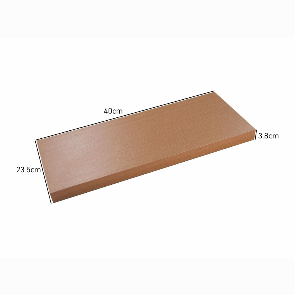 Pack of 2 Easy Fit Floating Shelves – 40cm or 60cm in White or Light Oak Finish