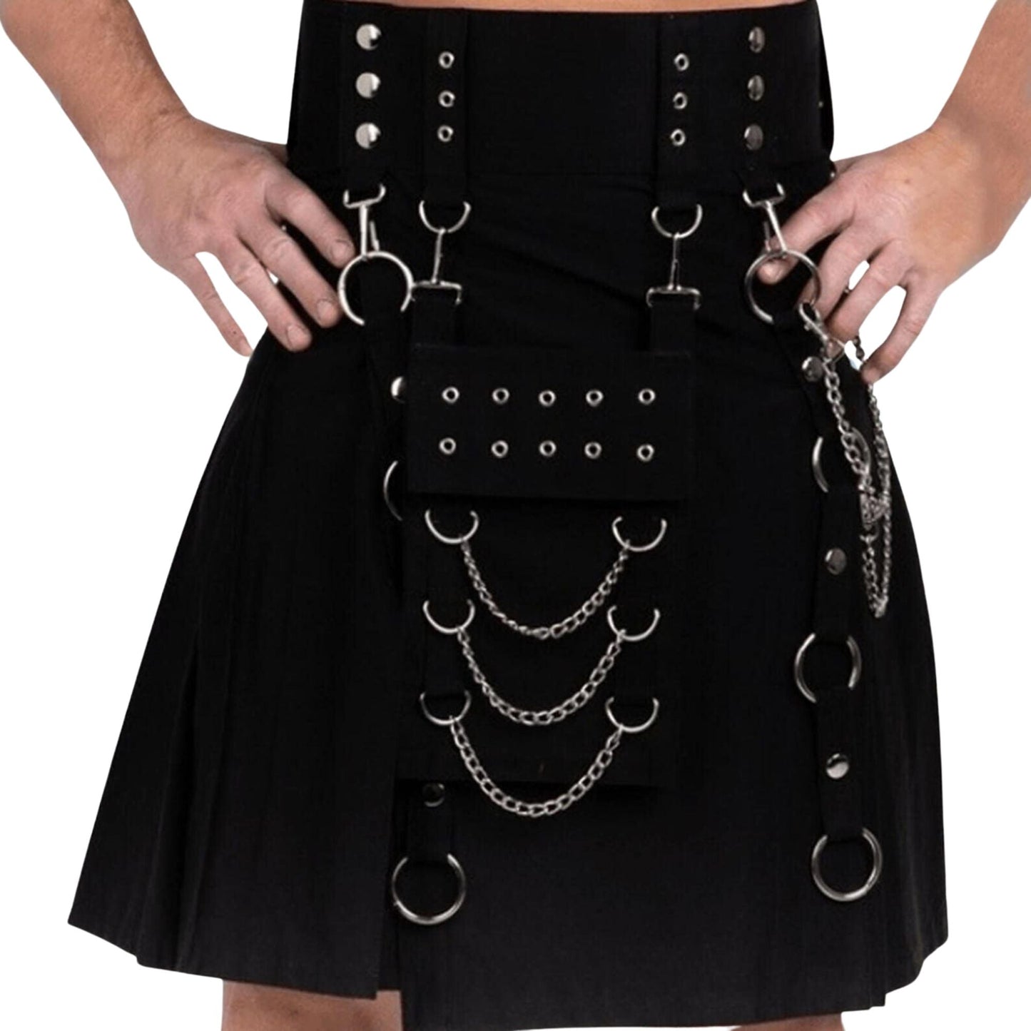 Black Modern Utility Kilt Scottish Gothic Wedding kilts for men's Fashion Kilt