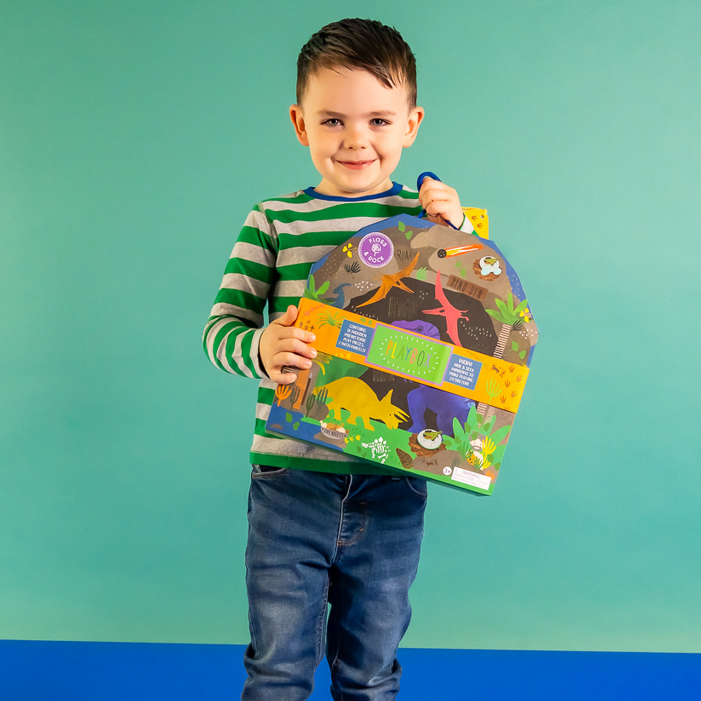Playbox With Wooden Pieces - Dinosaur