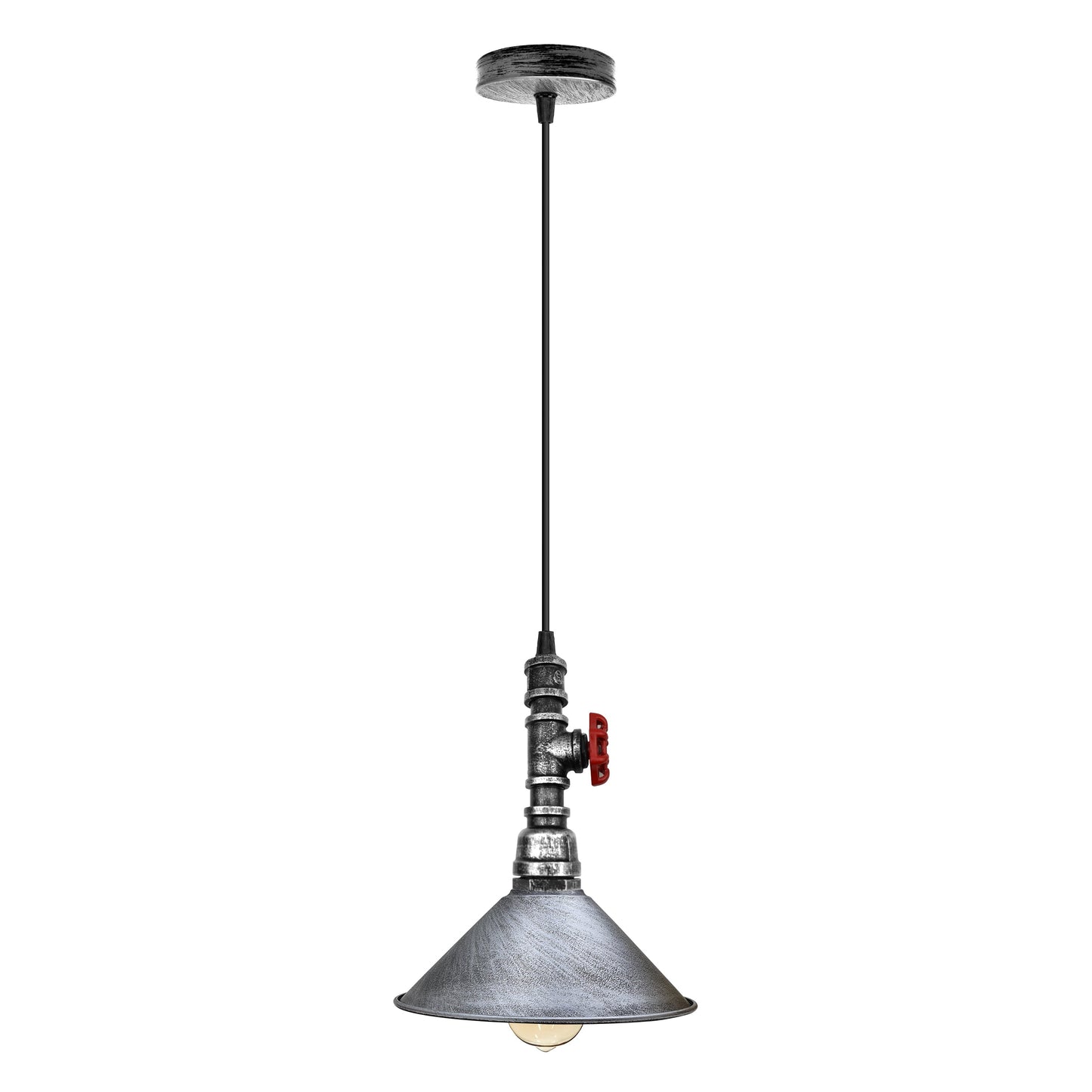 Vintage industrial  ceiling pendent light 22cm metal shade E2 adjustable cable