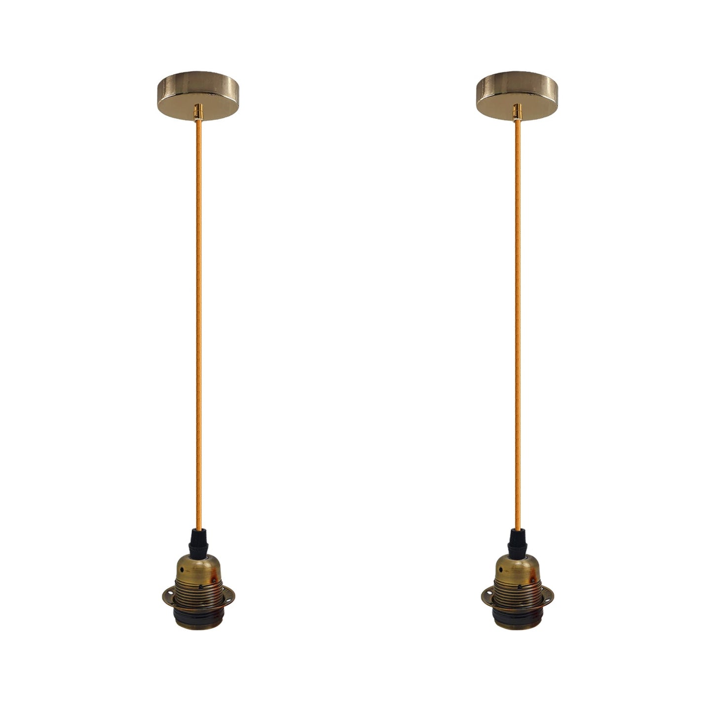 2 Pack Vintage Industrial Pendant Light,lampshade E27 UK Holder Fitting  Set