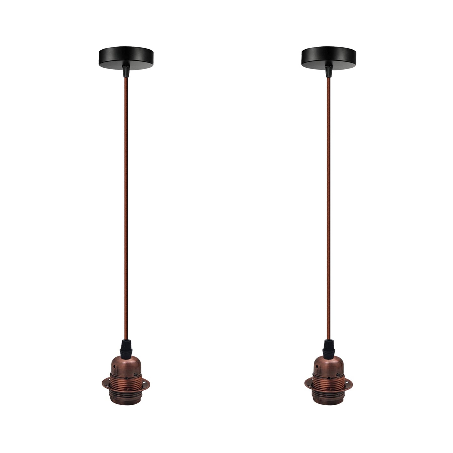 2 Pack Vintage Industrial Pendant Light,lampshade E27 UK Holder Fitting  Set