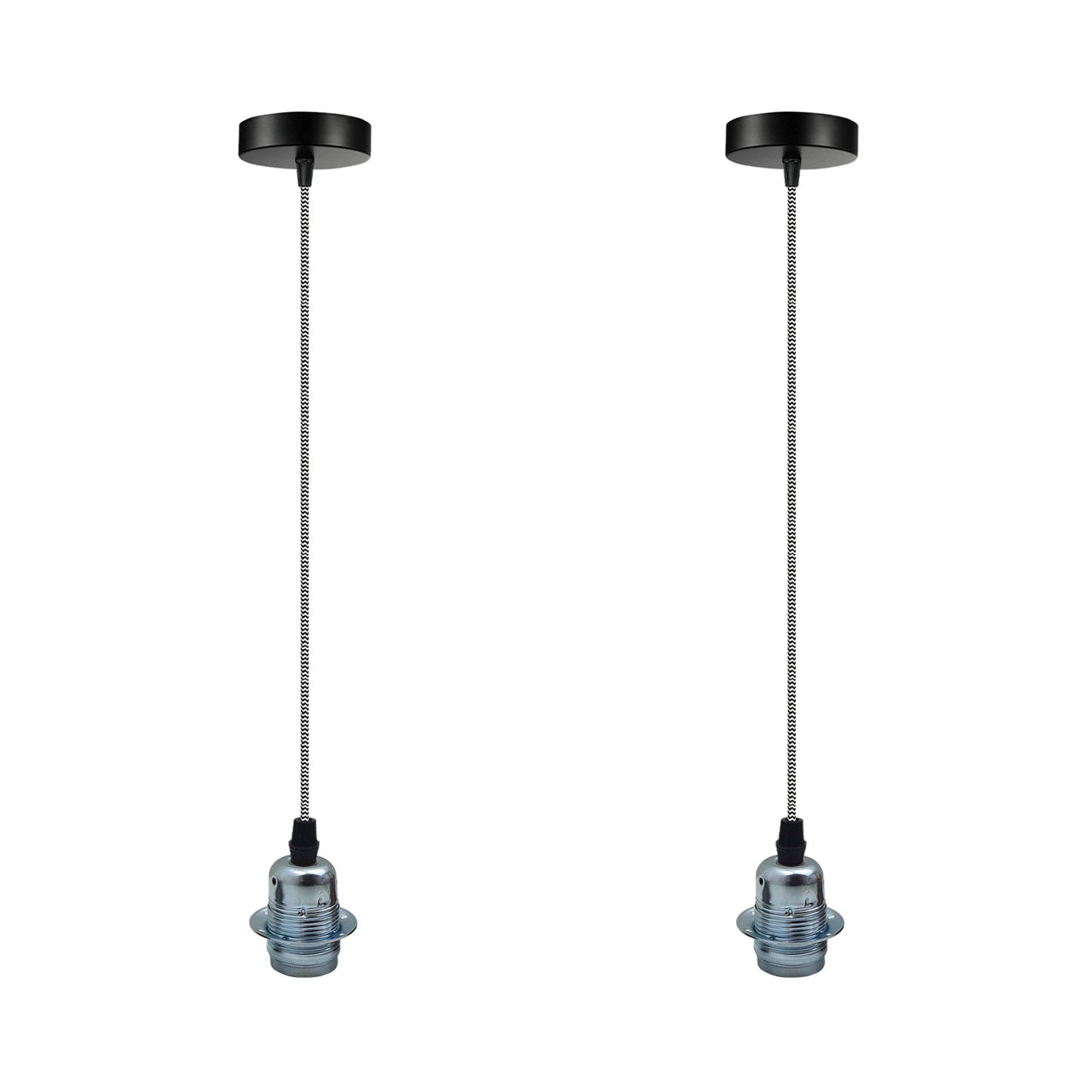 2 Pack Vintage Industrial Pendant Light,lampshade E27 UK Holder Fitting  Set
