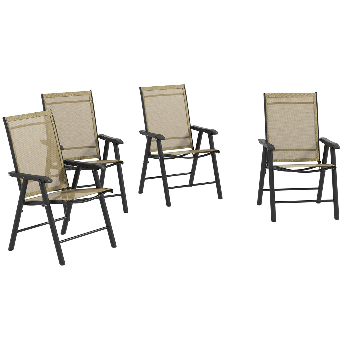 Outsunny 4-PCS Garden Armchairs Outdoor Patio Folding Furniture