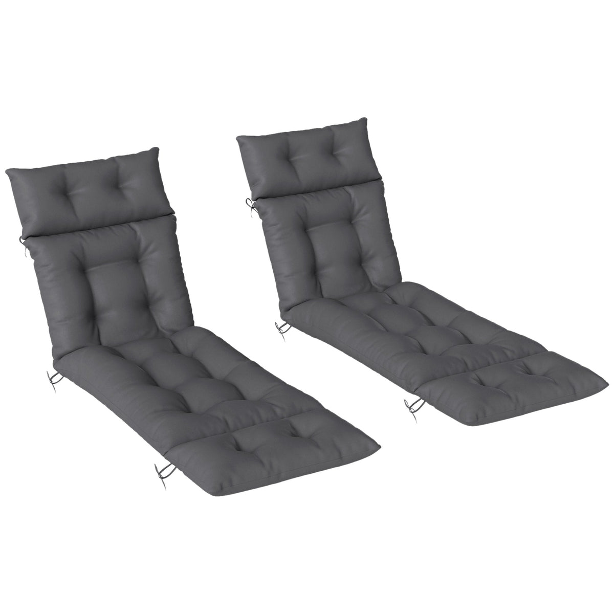 Outsunny Sun Lounger Cushion Only, Garden Lounge Chair Cushion