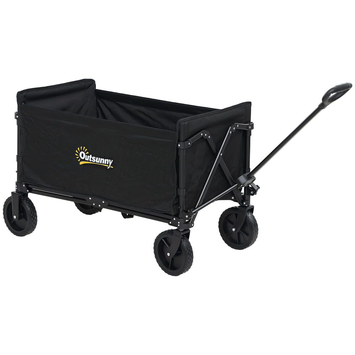 Outsunny 120L Folding Collapsible Wagon with Adjustable Handle