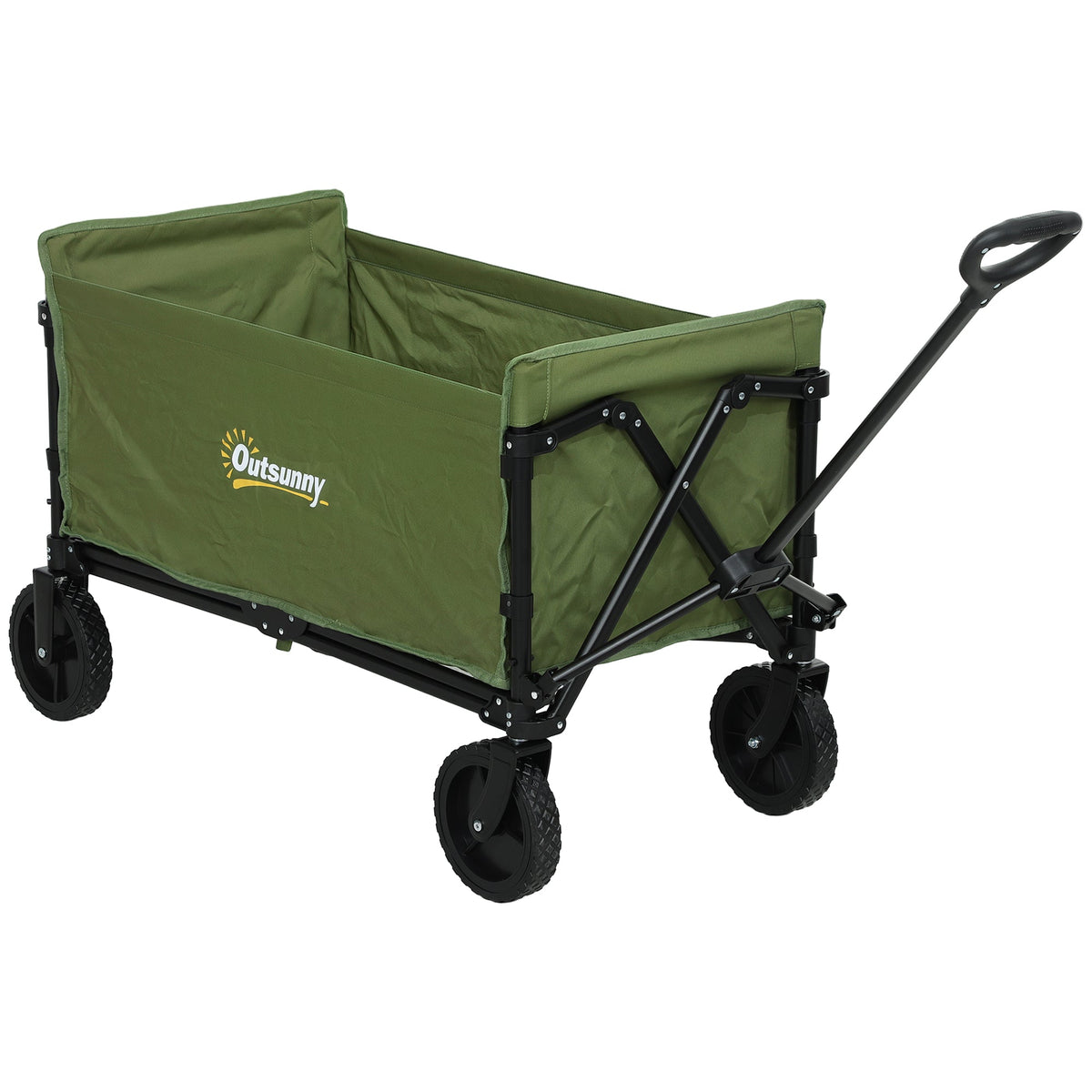 Outsunny 120L Folding Collapsible Wagon with Adjustable Handle