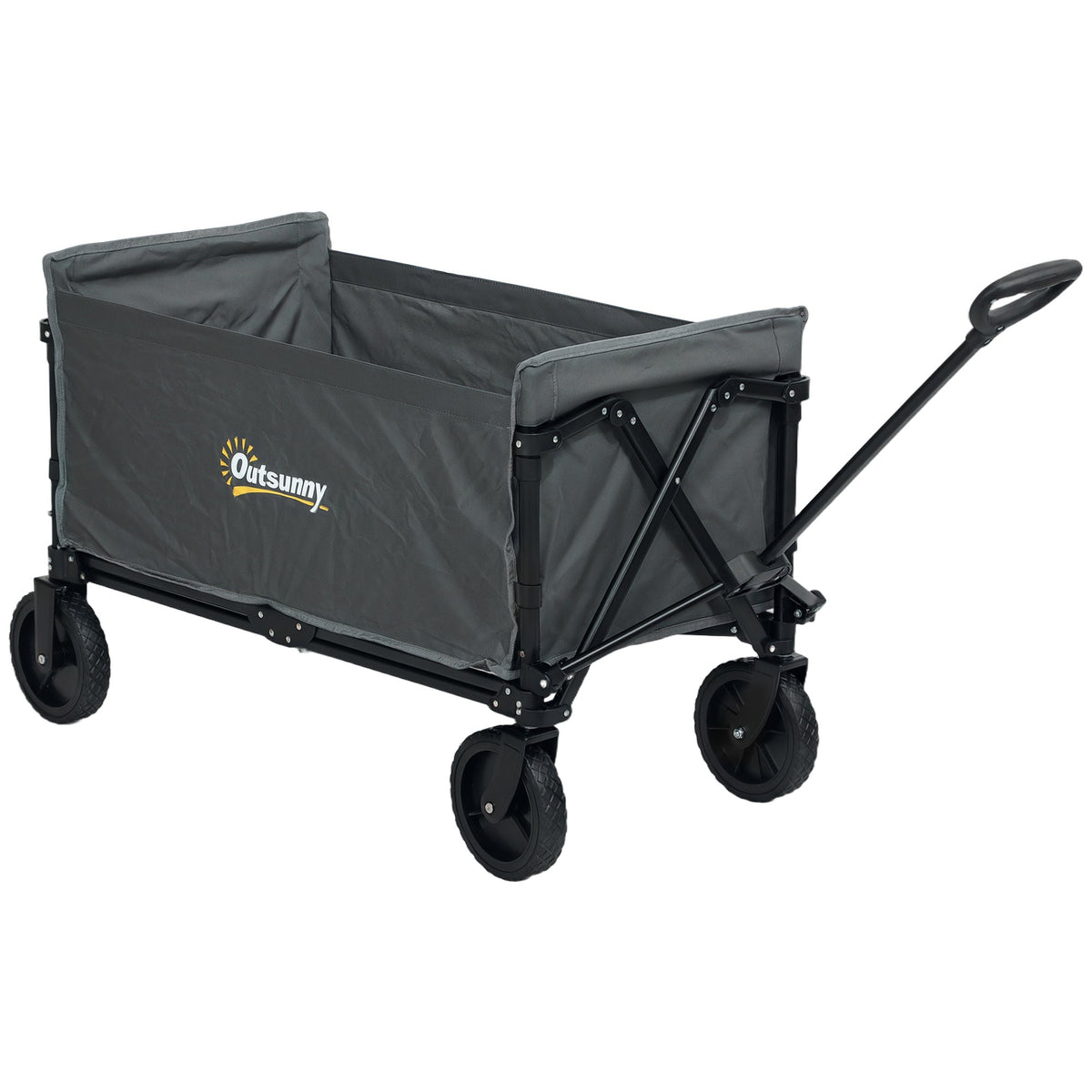 Outsunny 120L Folding Collapsible Wagon with Adjustable Handle