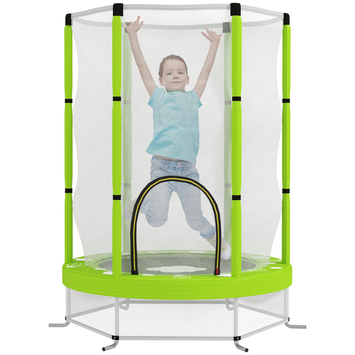 AIYAPLAY 4.6FT Kids Trampoline with Safety Enclosure Net